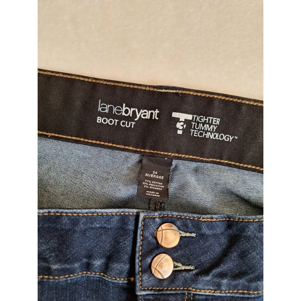 Lane Bryant Flex Magic Waistband Tighter Tummy High-Rise Bootcut Jeans Plus 24